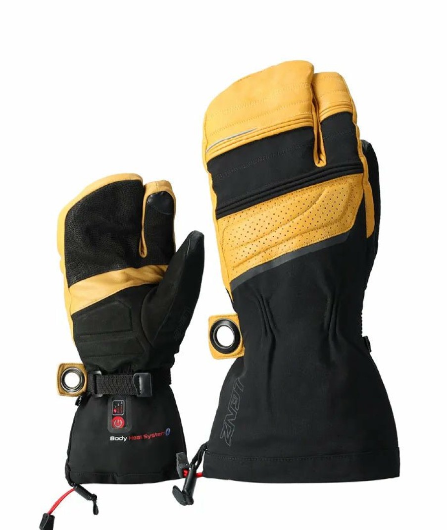 Beheizbare Produkte Lenz Handschuhe | Heat Glove 8.0 Finger Cap Lobster Unisex Schwarz/Gelb