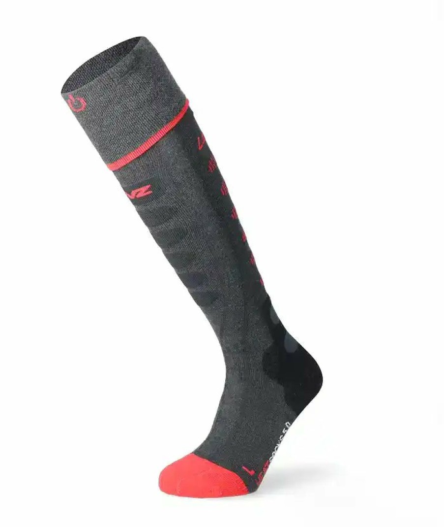 Beheizbare Produkte Lenz Socken | Heat Sock 5.1 Toe Cap Regular Fit Anthrazit/Rot