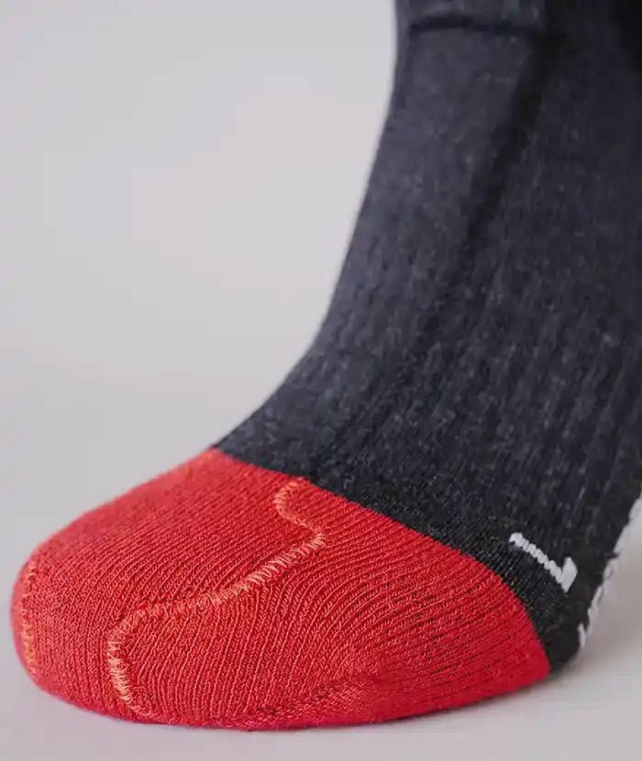 Beheizbare Produkte Lenz Socken | Heat Sock 5.1 Toe Cap Regular Fit Anthrazit/Rot