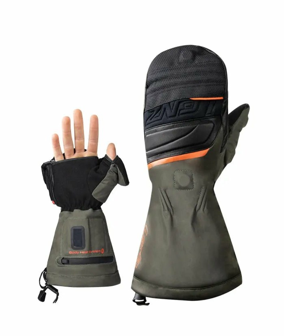 Beheizbare Produkte Lenz Handschuhe | Heat Glove 1.0 Finger Cap Hunting Mittens Unisex Grun/Orange